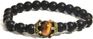 Tiger Eye Crown Magnetic Hematite Bracelet