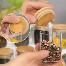 Set of 12 spice jars thickened high borosilicate glass