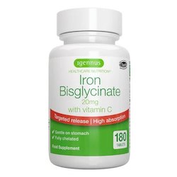 Vitamins: IRON Bisglyclinate with Vitamin C | 6 Month Supply