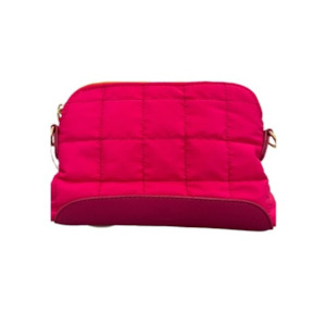 Accessories: Crossbody Quilted Bag Neon Pink
