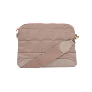 Accessories: Crossbody Quilted Bag Medium Taupe