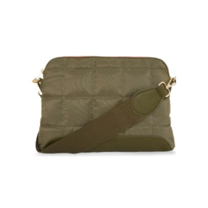 Accessories: Crossbody Quilted Bag Medium Khaki Green