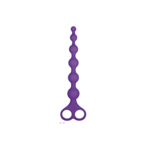 Anal Toys: 8" Ribbed Silicone Anal Beads Purple