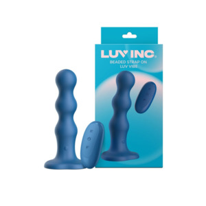 Anal Toys: Bs38: Beaded Strap-On Luv Vibe - Blue