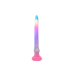 Dildos: 17.5" Glow In The Dark Mix Color Silicone Monster Dildo