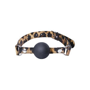 Kink: Leopard PU Leather with Silicone Ball Gag