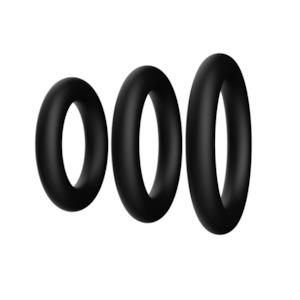 His: F-39: Trio Cockring Set - Black