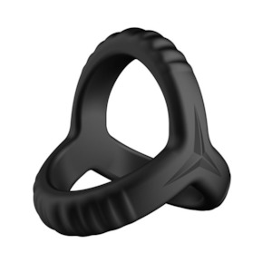F-59: Tri Cock & Ball Ring - Black