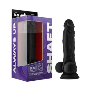 MODEL A 8.5" Liquide Silicone Dong w/Balls Black