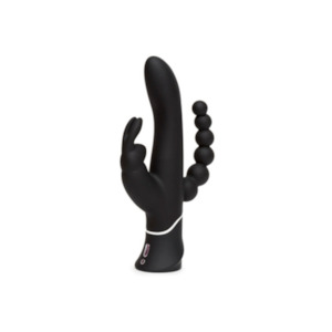 Happy Rabbit: Happy Rabbit Triple Curve Rechargeable Rabbit Vibrator Black