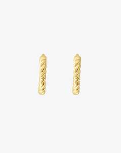 Earrings: Knots Huggies in Yellow Gold