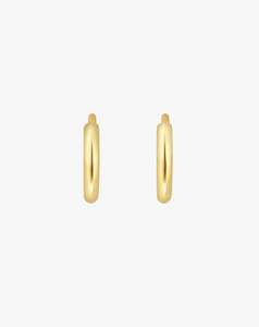 Earrings: Classic Huggies in Yellow Gold