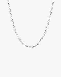 Necklaces: Classic Belcher Chain in White Gold