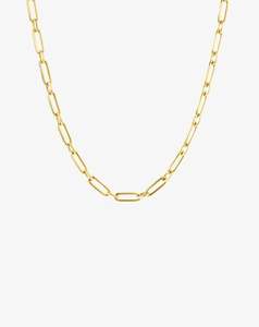 Necklaces: Classic Paper Clip Chain in Yellow Gold