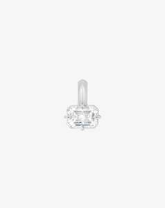 Boussole Pendant in White Gold - Emerald Diamond