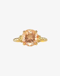 Peach Morganite Knots Ring Yellow Gold