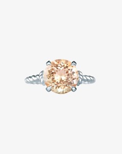 Peach Morganite Knots Ring White Gold