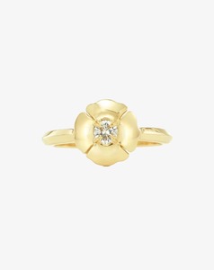 Romeo Flower: Romeo Flower Petit Solid Ring Yellow Gold