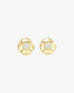 Romeo Flower Petit Solid Earrings Yellow Gold