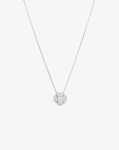 Romeo Flower Petit Pavé Necklace White Gold