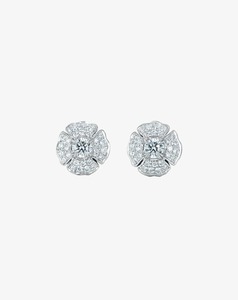 Romeo Flower Petit Pavé Earrings White Gold