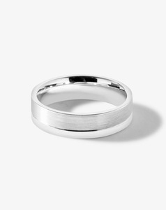 Wedding Bands: Partial Brushed Flat Band