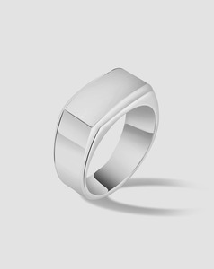 Mens Wedding Bands: Bevelled Signet