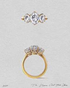 Sloane Oval Three Stone