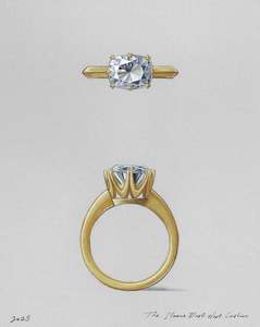 Solitaire Rings: Sloane East West Cushion
