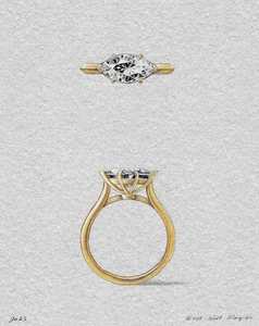 Solitaire Rings: East West Marquise