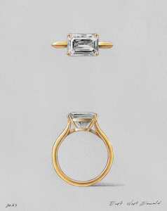 Solitaire Rings: East West Emerald