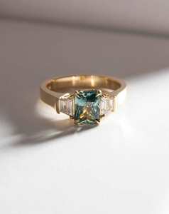 Radiant Cut Sapphire Three Stone