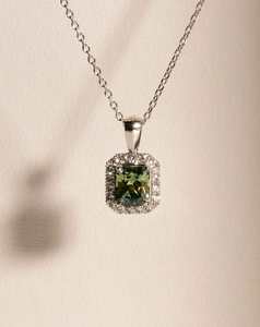 Radiant Cut Sapphire Necklace