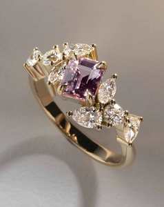 Pink Sapphire Radiant Cut Cluster