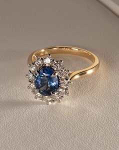 Oval Sapphire with Diamond Halo