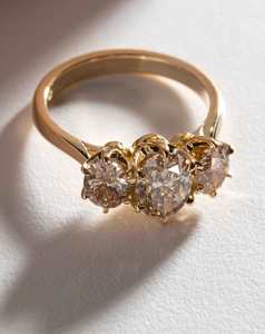 Oval Champagne Diamond Three Stone