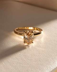 Oval Champagne Diamond Solitaire