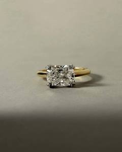 Bespoke Collection: East West Cushion Cut Mixed Metal Solitaire