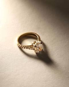 Oval Diamond Solitaire on a Diamond Band