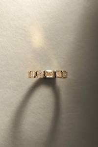 East West Radiant Cut Bezel Set Diamond Band