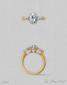 Three Stone Rings: The Draco Oval