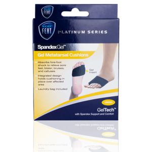 Platinum Series Spandex Gel Metatarsal Cushion For Sore Feet, Calluses, Arthritis