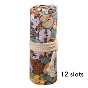 Products: Roll-up Pencil Case – 12 slots - Neko Ngeru