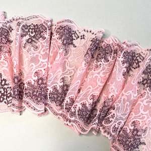Remnants: Stretch Lace ~ Pink Lemonade