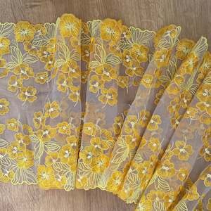 Embroidered Tulle: Embroidered Tulle ~ Limoncello