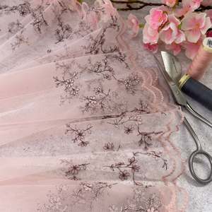 Embroidered Tulle: Embroidered Tulle ~ Blossom Drop