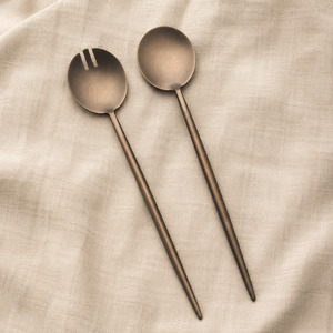 Tabletop: NEW Otto Salad Servers Antique Bronze  - Pre order for November