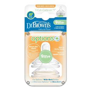 Dr Browns: Dr Brown’s Y-Cut Wide-Neck Options+ (9 Months)Teat 2 pk