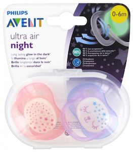 Phillips Avent Soother Ultra Air Night Pacifier 2pk
