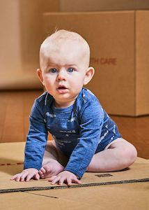 Blake Merino Bodysuit - Denim Marle Stipple